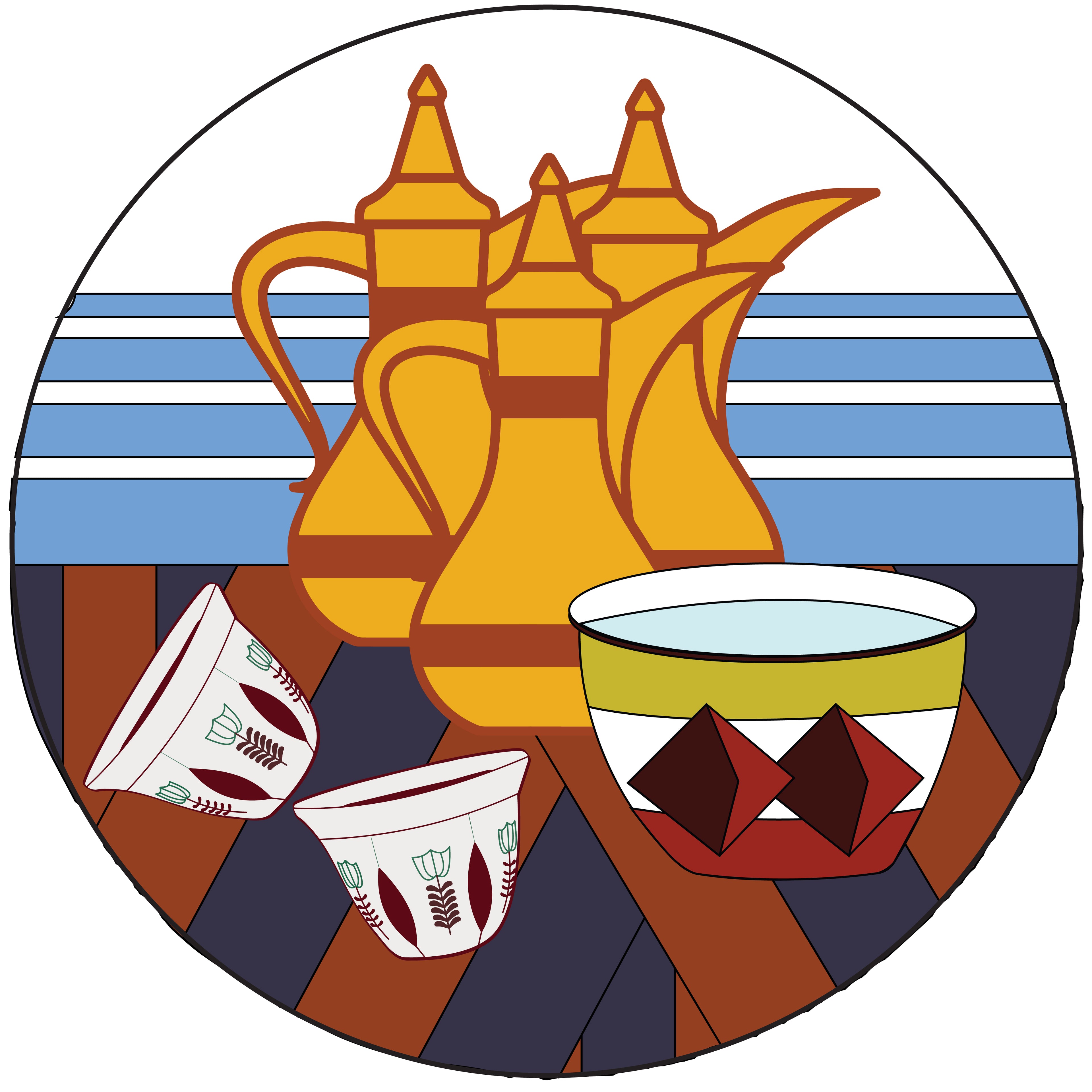 Custom-Made PVC Coaster with Traditional Kuwaiti Design (3.5")